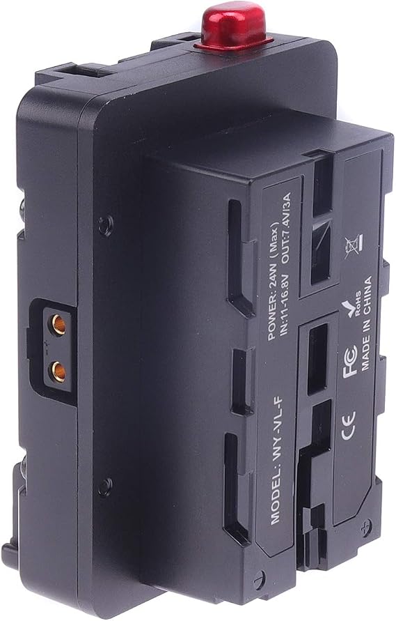 V-Lock V Mount D-tap Battery Plate to NP-F NP-F970 F960 F750 F770 F550 Battery Power Adapter for Camera Moniitor LED Light Z Cam E2 F6 S6 F8 Video Camera