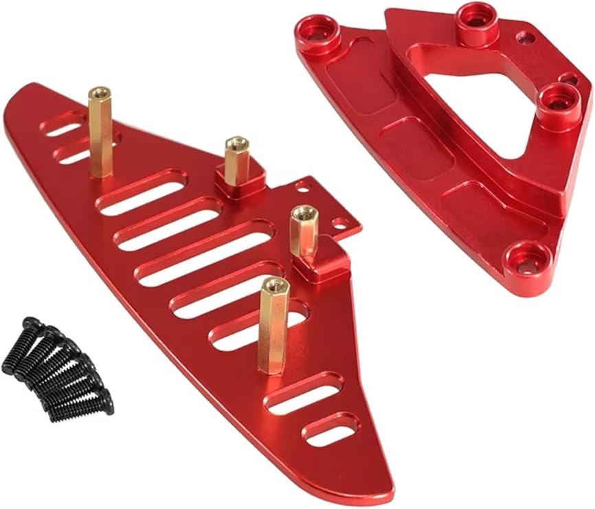 RC Accessories Compatible with MJX for Hyper GO 14301 14302 14303 1/14 RC Car Upgrade Parts Metal Front Car Shell Pillar Fixing Parts Front Collision(Red)