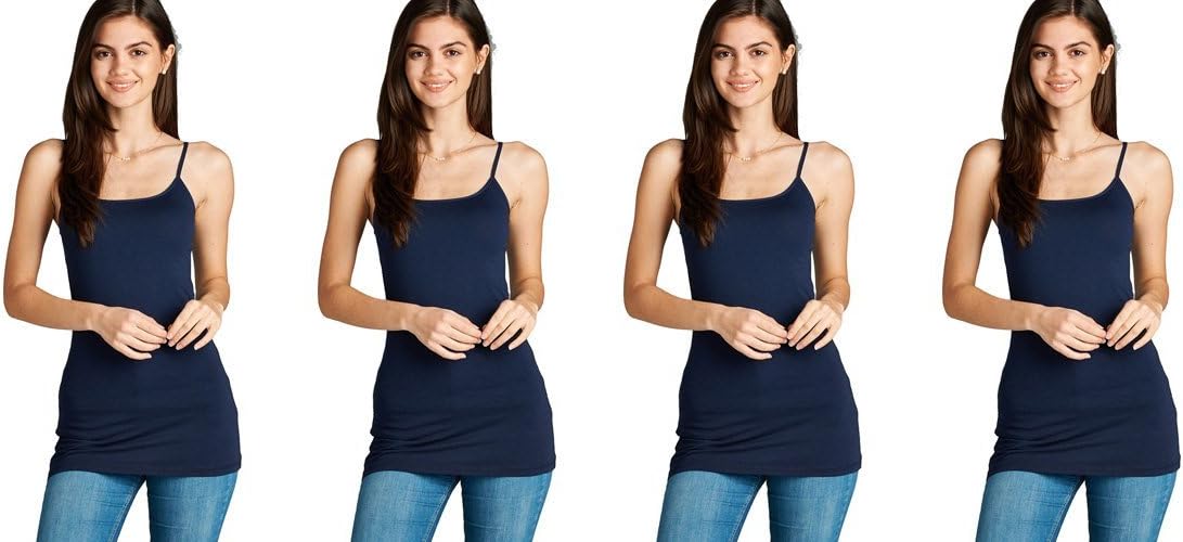 4 Pack Active Basic Womens Basic Tank Top Navy 4 Pack