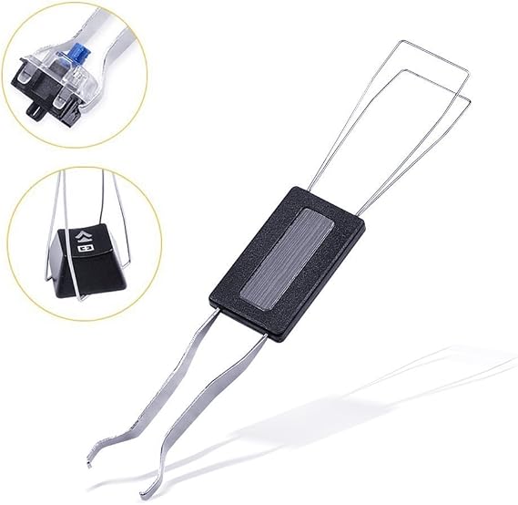 Wanty 2 Pack Keycap Puller, Stainless Steel Key Cap Removal Tool/Keycap Remover/Remove Fixing Keyboard Tools for Mechanical Keyboard