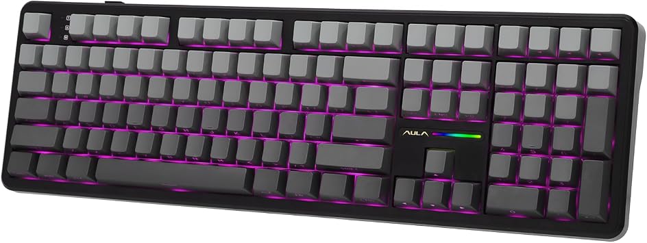 EPOMAKER Aula F108 Wireless Gaming Keyboard, Full Size Mechanical Keyboard with 4000mAh Battery, 108 Hot-Swappable and Programmable Keys, RGB Backlight, for Mac/PC/Android (Shadow Black)