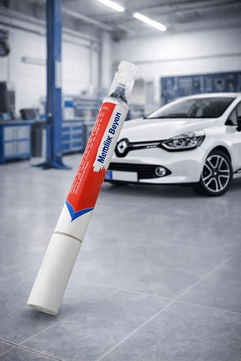 Beyaz Oto Rötuş Boya Kalemi 5 ml – Metalik Renkli Araç Çizik Kapatıcı