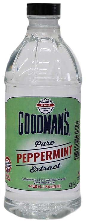 Goodman's - Pure Peppermint Extract - No Sugar, Non-GMO - 1 Pint