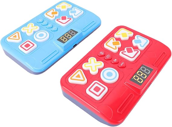 Two Player Rhythm Game Machine, Quick Push Button Game for Children, Interactive Battle Toy with Musical Tapping