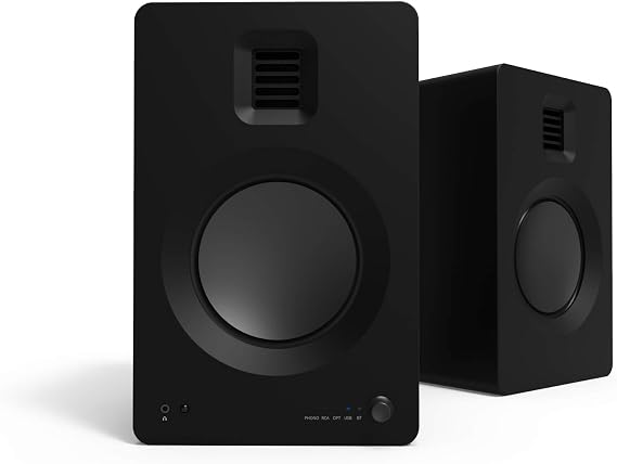 Kanto TUK Powered Speaker with Headphone Out | Built-in USB DAC | Dedicated RCA with Phono Pre-amp | Bluetooth | AMT Tweeter | 5.25" Driver | Pair | Matte Black