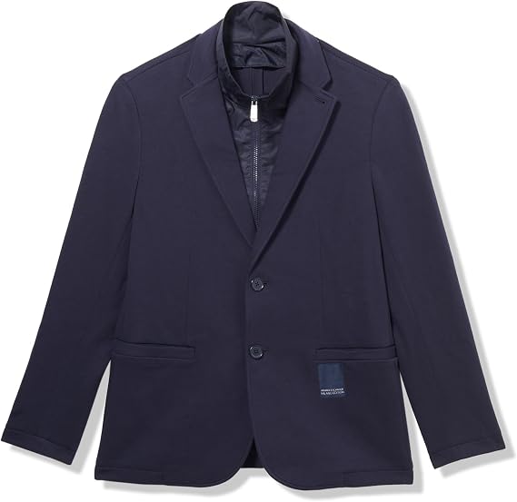Armani Exchange Men's Milano Collection Jersey Blazer with Logo Patch