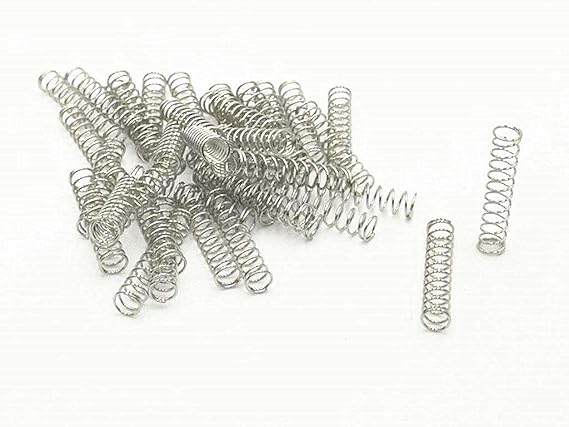 Metal Compression Spring Silver Tone (0.5x5x25mm 100 Pcs)