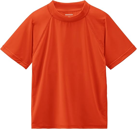 Boy's UPF 50 Rash Guard Swim Shirts Short Sleeve Sun Protection SPF Fishing Surfing Water Beach Shirts Quick Dry