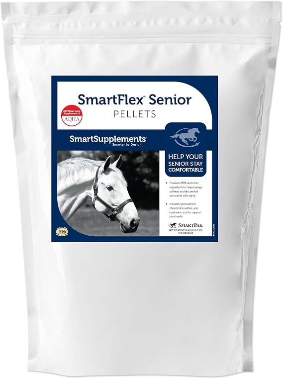SmartFlex Senior Pellets | Horse Joint Supplement with Chondroitin Sulfate, Glucosamine and More | Joint Supplement for Senior Horses | 112 Servings | 14.8 lb Bag