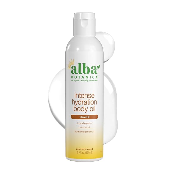 Alba Botanica Intense Hydration Body Oil, with Kukui Nut and Viamin E, 8.5 Oz (Packaging May Vary)