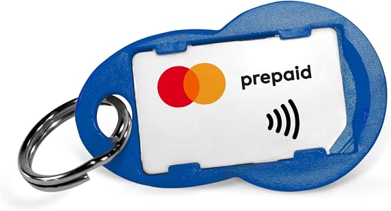 Go - the smallest MasterCard in the world: NFC microcard for contactless payment, with or without shopping trolley remover as a key ring in your choice of colour, blue, 2.5 x 1.5 cm, Modern