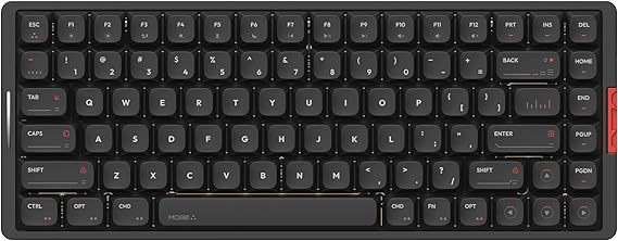 iQunix MQ80 Low Profile Mechanical Keyboard 75% Full Aluminum Case Wireless Keyboard with 2.4G Receiver, Bluetooth and Wired Connectivity for Mac/Windows Shadow Black