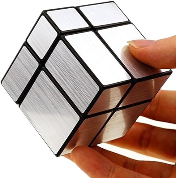 Cuberspeed 2x2 Mirror Black Body with Silver Magic Cube Mirror Silver Blocks 2x2x2 Speed Cube