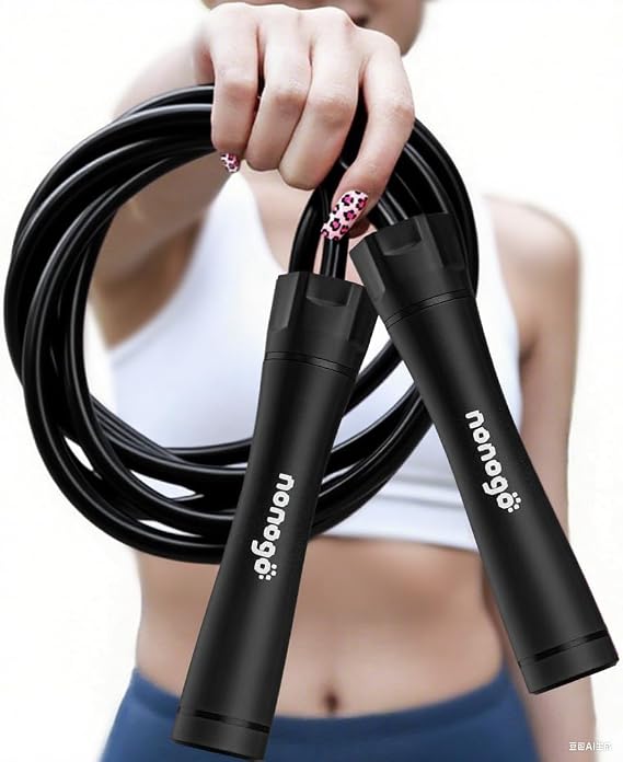 nonogo 1.1LB Weighted Jump Rope for Women Adjustable 10mm Heavy PVC Skipping Rope for Fitness, Ideal for High-Intensity Training, MMA, Boxing, CrossFit, Weight-loss Workouts