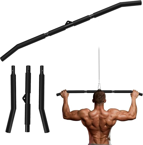 Fitarc 40''LAT Pull Down Bar, Full-Length Non-Slip Grip, Lat Pulldown Bar Attachments for Pulley Cable Machine, Supports Narrow and Wide Grip