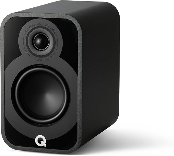 Q ACOUSTICS 5010 Compact Bookshelf Speakers Pair Satin Black - 4.5" Mid/Bass Driver, 1" Tweeter - TV Speakers for Surround Sound System - Vinyl Record Player Hifi