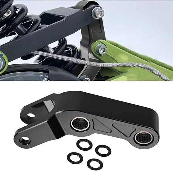 3/4" Rear Suspension Link, 7075 Aluminum Reinforced Progressive Suspension Linkage Adjustable Slam Lowering Kit for Sur Ron Light Bee X for Segway X160 X260 Electric Dirt Bike (Black))