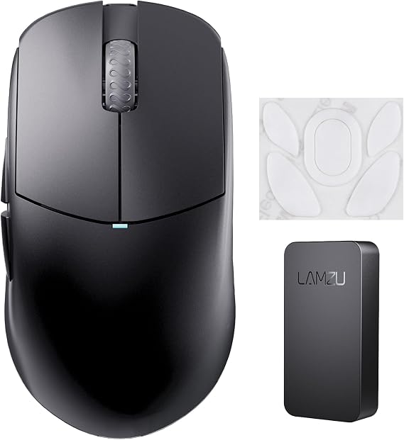 Lamzu Atlantis Mini 4K Gaming Mouse, Charcoal Black, 1 Set Extra Sole, Japanese Authorized Retailer