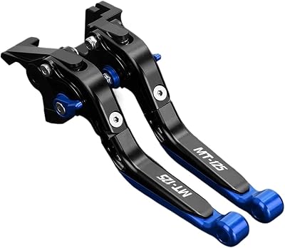 Motorcycle Levers Motorcycle Brake Clutch Levers Compatible with MT125 MT-125 2014 2015 2016 2017 2018 MT 125 Adjustable Folding Extendable HandlebarBlack4