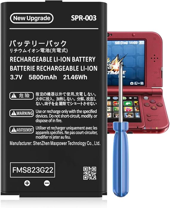 SHENMZ SPR-003 Battery for Nintendo 3DS XL New 3DS XL LL Game Console, (2026 New Version) Ultra High Capacity 5800mAh Li-ion Replacement Battery for Nintendo Switch Game Console SPR-003 Battery