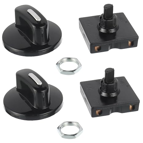 13A-125V/10A-250V Rotary Switch 4-Position 3-Speed Universal Speed Selector Heater Rotary Switch with Knob(Pack of 2pcs)