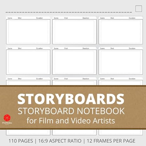 Storyboards: Storyboard Notebook for Film and Video Artists: A Storyboard Sketchbook Featuring 110 Pages of 16:9 Aspect Ratio Storyboard Template Paper (Film and TV Storyboarding)