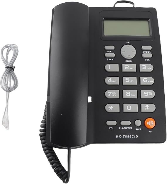 Wired Landline Telephone,with Display/Call Waiting,Hands- Call,Integrated Mute Noise Reduction Function,Suitable for Home Office Hotel Desktop (Black)