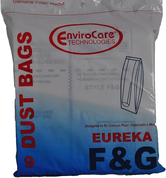 EnviroCare Replacement Premium Vacuum Cleaner Dust Bags made to fit Eureka F&G Uprights 9 bags
