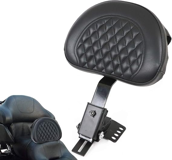 AUFER Motorcycle Adjustable Plug-in Driver Backrest,Rider Backrest W/Pocket | Compatible With For Harley Touring Road King FLHR Street Glide FLHX Road Glide FLTR Electra Glide FLHT 1997-2026 Back Rest