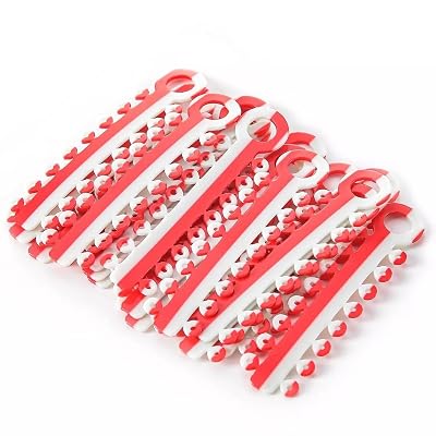 Unique 2 Color Combo Orthodontic Braces Ligature Ties 20 Sticks 320pcsMore Fun For Kids and Patients #5 Red&White