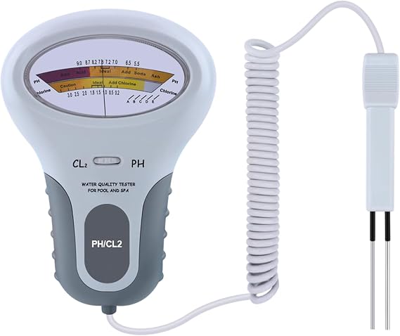 PC102 Portable Water Quality Tester Digital 2 in 1 PH & Level CL2 Meter Detector for Swimming Pool Spa