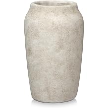 Tall Rustic Vase for Flowers 23CM Cement Vase 4.3" Opening Large Verdigris Vases Vintage Farmhouse Vases for Pampas Grass Dry Plants Living Room Table Entryway Bathroom Shelf Mantel Home Decor