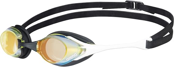 arena Cobra Original Swipe Mirror Unisex Adult Racing Swimming Goggles, Swimming Pool Goggles with Mirror Lenses, Anti-Fog UV Protection, 4