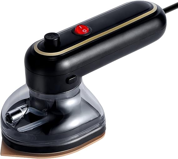 Portable Mini Iron Travel Iron with Nonstick Soleplate, Steamer, Black