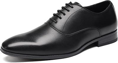 TYNDALL Mens Classic Modern Formal Oxford Lace Up Dress Shoes Black Use for Business Wedding Formal Dinners Church Services Theatre Performances