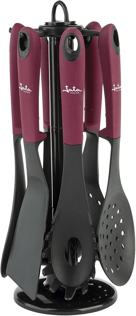 Jata Hogar HACC4600 Kitchen Utensils, Nylon, Black/White