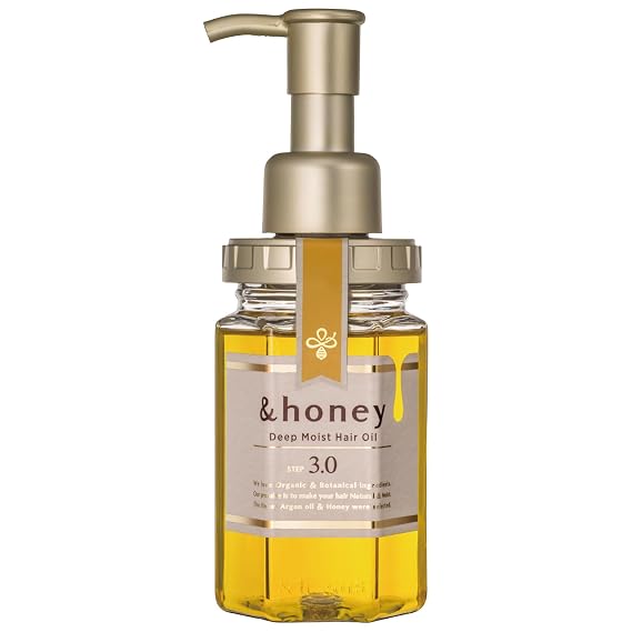 [Genuine Product] &honey Deep Moist Hair Oil 100mL/ 3.38 Oz Sulfate-Free Moisturizing Hair Oil for Dry Hair |Unique Blend of Honeys & Argan Oil for Shine, Hydrated Hair Japanese (1, Oil)