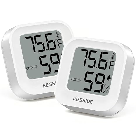 Digital Hygrometer Thermometer for Room Temperature Humidity Meter Indoor Thermometer Accuracy Calibration LCD Temperature Sensor, Bedroom, Baby Room, Office, Greenhouse, Cellar
