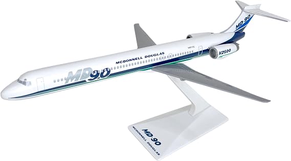 Mcdonnell Douglas Demo MD-90 1:200 Scale - Plastic Snap-Fit Model Airplane - Collectible Replica of Mcdonnell Douglas Airlines Aircraft - Part# AMD-09000H-001