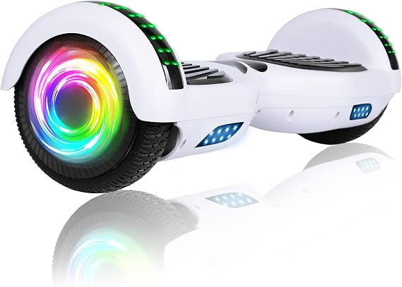 SISIGAD Scooters for Kids Ages 7-12, with Built-in Bluetooth Speaker and 6.5" Colorful Lights Wheels, Safety Certified Self Balancing Scooter