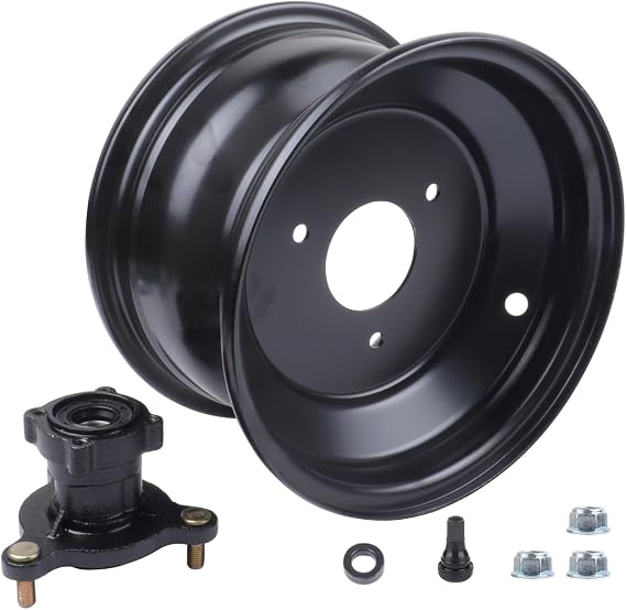 8 inch Front Wheel Rim Hub with 3 Holes Fits for 19x7.0-8 Tires Most ATV Go Kart Off-Road Dirt Pit Bike Quad Dirt Bikes (3 Holes 8" ATV Wheel Rim)