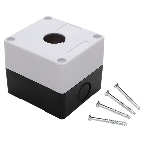 Single Push Button Switch Control Enclosure Box 22mm Push Button Hole Dustproof Water Resistant - ABS Junction Box for Momentary Emergency Switch RV Accessories - 10 Pack