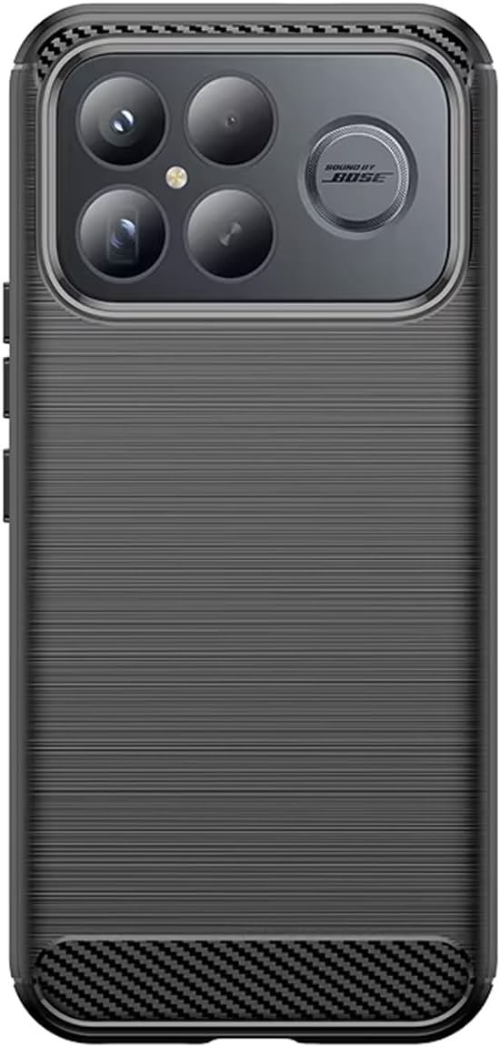 Microcase Xiaomi 17 Pro Max ile Uyumlu Brushed Carbon Fiber Silikon Kılıf - Siyah AL3332