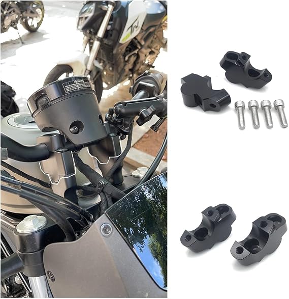 Handlebar Riser Extension for Rebel CMX 1100 500 300 250 2017-2026 | Aluminum Riser Adapter, 30mm Up 15mm Back, Relocation Lift Mount Clamp, Ergonomic Riding Position Upgrade, Bolt-on Install