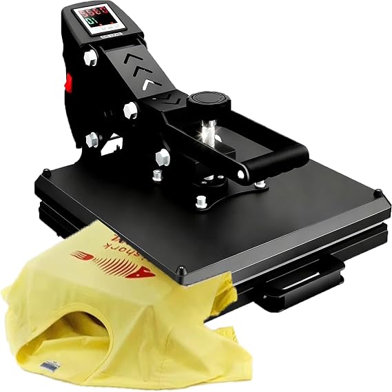 Heat Press Machine 15x15,Industrial Digital Clamshell Heat Transfer Machine with Slide Out Drawer for T-Shirts Sublimation-Professional Heat Press for DIY Beginners,for T-Shirt Printing,Canvas