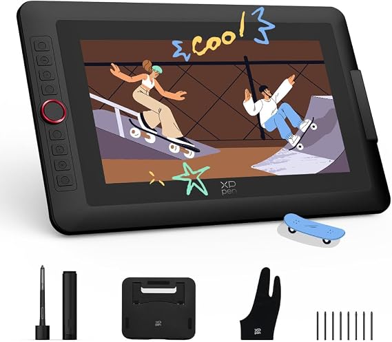 XPPen 13.3" Drawing Tablet with Screen-Artist13.3 Pro V2 16384 Pressure Pen, 8 Shortcut Keys & Red Dial for Digital Art, Graphic Designer, Animation | Mac, PC, Android Compatible | Beginner to Pro