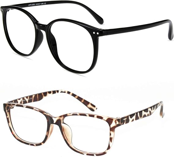 Blue Light Blocking Glasses for Women - Reduce Eye Strain Computer Oversized Round/Square Nerd