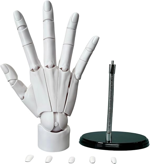 Hand Model. Painting Art Model. Art Decoration Ornaments. Imitation of Human Hands. Multiple Joints can be Moved.Right Hand-White
