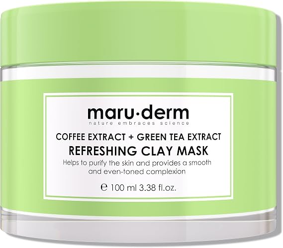 Maru.Derm Kahve Özü + Yeşil Çay Özü Ferahlatıcı Kil Maskesi 100 ml