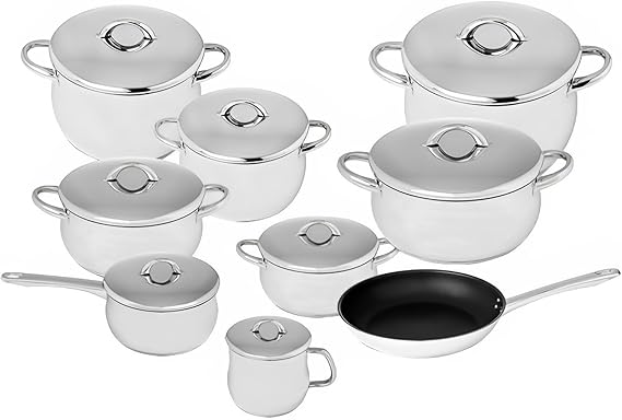 Silampos Domus 9 Piece Stainless Steel Cookware Set, Made in Portugal